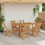 Set de masă pentru grădină 7 piese din lemn masiv de tec GartenMobel Dekor