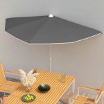 Umbrelă de grădină cu stâlp, antracit, 180x90 cm, semirotundă GartenMobel Dekor