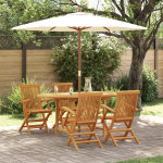 Set de dining pentru gradină 5 piese din lemn masiv de tec GartenMobel Dekor