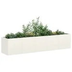 Jardinier alb 200x40x40 cm Oțel laminat la rece GartenMobel Dekor