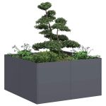 Jardinieră Antracit 80x80x40 cm Oțel laminat la rece GartenMobel Dekor
