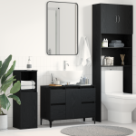 Melamină neagră pentru baie  80x33x60 cm GartenMobel Dekor