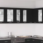 Cabinet de sticlă suspendat în stejar negru - 60x31x60 cm GartenMobel Dekor