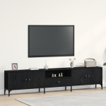 Dulap TV cu sertar, stejar negru, 200x25x44 cm, lemn prelucrat GartenMobel Dekor