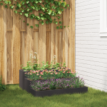Ghivece pentru grădină 3-nivele 90x90x35 cm Oțel Negru GartenMobel Dekor