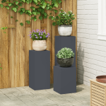Suporturi plante pilon, exterior, 3 buc., antracit, oțel GartenMobel Dekor