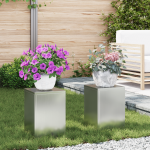 Suporturi plante pilon exterior 2 buc. 24x24x35 cm oțel GartenMobel Dekor