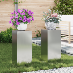 Suporturi plante pilon exterior 2 buc. 24x24x55 cm oțel GartenMobel Dekor