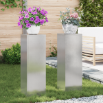 Suporturi plante pilon exterior 2 buc. 24x24x75 cm oțel inox. GartenMobel Dekor