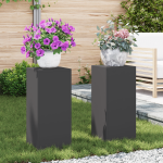 Suporturi plante pilon exterior 2 buc. negru 24x24x55 cm oțel GartenMobel Dekor