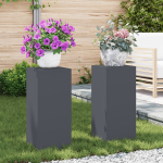 Suporturi plante pilon exterior 2 buc antracit 24x24x55 cm oțel GartenMobel Dekor
