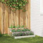 Ghiveci de grădină cu 3 etaje 90x90x35 cm Oțel inoxidabil GartenMobel Dekor