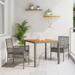 Set Masa 3 Piese cu Perne Gri Poli Ratan GartenMobel Dekor