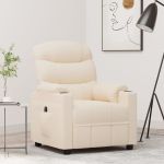 Fotoliu rabatabil electric, crem, material textil GartenMobel Dekor