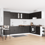 Chiuvetă Mobilă 'Porto'cu Chiuvetă Neagră 80x46x84,5 cm din Lemn Prelucrat GartenMobel Dekor