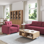 Set canapea, 3 piese, perne bordo, textil GartenMobel Dekor