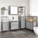 Set mobilier baie, 5 piese, gri sonoma, lemn prelucrat GartenMobel Dekor