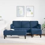 Set Canapele 2 Piese cu Pernuțe Albastru Țesătură GartenMobel Dekor