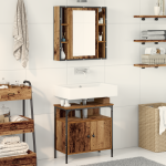 Set de Mobilier pentru Baie 2 Piese Lemn Vechi din Lemn Stratificat GartenMobel Dekor