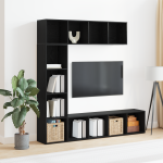 Biblioteci 3 pcs Stejar Negru 36x30x143 cm Lemn prelucrat GartenMobel Dekor