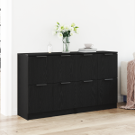 Bufete 2 buc Negru Stejar 60x30x70 cm Lemn prelucrat GartenMobel Dekor