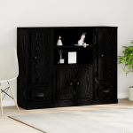 Highboard Negru Stejar 132x35,5x103,5 cm Lemn Prelucrat GartenMobel Dekor