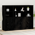 Highboard Negru Stejar 132x35,5x103,5 cm Lemn prelucrat GartenMobel Dekor