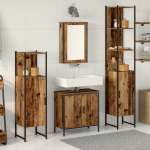 Set 4 Piese Mobilier pentru Baie Lemn Vechi Lemn Prelucrat GartenMobel Dekor