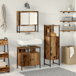 Set de mobilier pentru baie 3 Piese Lemn Vechi GartenMobel Dekor