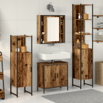Set mobilă baie 4 piese Lemn Rustic Lemn prelucrat GartenMobel Dekor