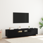 Dulap TV  cu lumini LED, stejar negru, 180x35x40 cm, din lemn prelucrat GartenMobel Dekor
