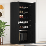 Cabinet Pantofi Stejar Negru 80x39x180 cm Lemn Ingineresc GartenMobel Dekor