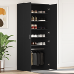 Cabinet pentru pantofi Negru 80x39x180 cm Lemn solid GartenMobel Dekor