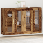 Dulapuri Montate pe Perete 2 buc Lemn Vechi 69,5x34x90 cm Lemn Ingineresc GartenMobel Dekor
