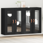 Mobilier de perete 2 buc Negru Stejar 69,5x34x90 cm Lemn compus GartenMobel Dekor