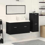Set Mobilier Baie 4 Piese Stejar Negru Lemn Prelucrat GartenMobel Dekor