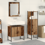 Set de dulapuri pentru baie 3 piese din lemn vechi GartenMobel Dekor