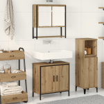 Set de mobilier pentru baie din 2 piese din lemn prelucrat Artisan Oak GartenMobel Dekor