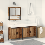 Set de Mobilier pentru Baie 3 Piese Lemn Vechi din Lemn Compozit GartenMobel Dekor