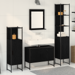 Set 4 piese mobilier baie Stejar negru Lemn prelucrat GartenMobel Dekor