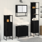 Set Mobilier Baie 4 Piese Stejar Negru Lemn Ingineresc GartenMobel Dekor