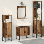 Set de mobila pentru baie de 4 piese din lemn uzat GartenMobel Dekor