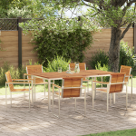Set de dining pentru grădină  cu 7 piese din lemn masiv de acacia GartenMobel Dekor