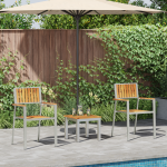 Set de mese pentru grădină  3 piese din lemn masiv de tec GartenMobel Dekor