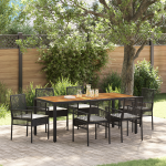 Set de dining pentru grădină 7 piese cu perne – ratan negru GartenMobel Dekor