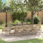 Set de dining pentru grădină 9 piese Bej din Poliratan GartenMobel Dekor