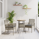Set de dining pentru grădină 3 piese gri din poliratan GartenMobel Dekor