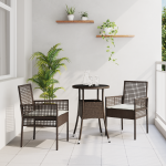 Set mese grădină 3 piese maro din ratan poliester GartenMobel Dekor