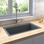 Chiuvetă de bucătărie gri 790x500x193 mm granit GartenMobel Dekor