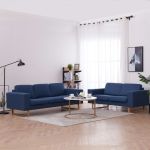 Set de canapele, 2 piese, albastru, material textil GartenMobel Dekor
